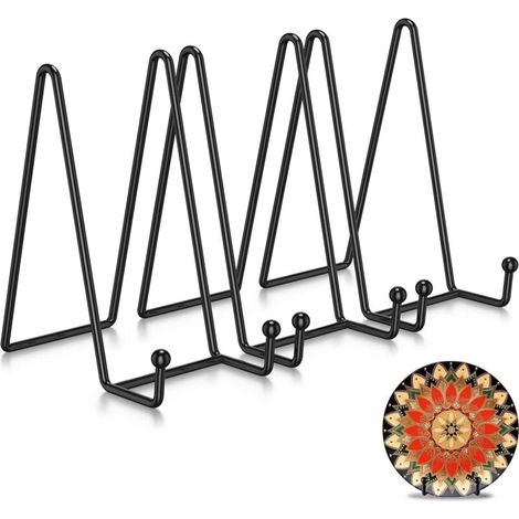 Supports D'Assiettes En Fer Noir – Lot De 3 – 6 Pouces De Hauteur – Pour Assiettes De 7 À 15 Pouces – Finition Électroplaquée
