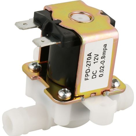 Vanne Électromagnétique En Plastique Dc12v Od12mm Interrupteur De Débit D'Entrée D'Eau Normalement Fermé