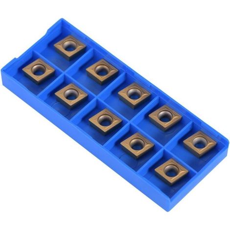 Lot De 10 Plaquettes Carbure Ccmt09t304 Ccmt32.5 – Inserts Cnc Métal Dur Pour Tournage Acier Inoxydable – Angle De Coupe 80°