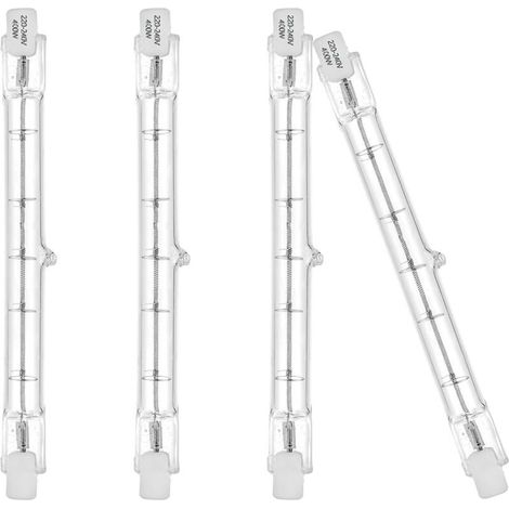 Ampoules Éco Halogènes R7s 118mm 400w 230v 5200lm Blanc Chaud 2700k Ampoule De Type J Pour Le Travail, La Sécurité, Les Éclairages Paysagers, Les Lampadaires (lot De 4) Cisea