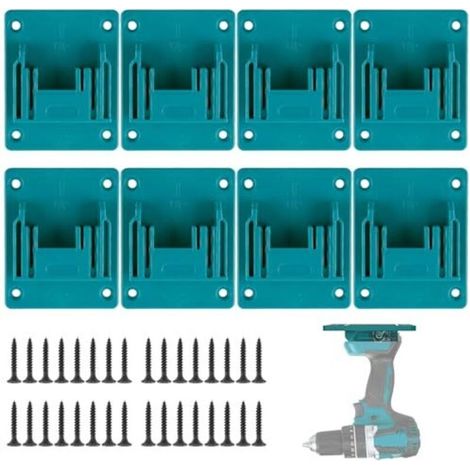Support Outils Mural Pour Makita 18v, 8 Pièces Support Machine Makita Avec 32 Vis, Porte Outils Mural Support Perceuse Pour Makita Perceuse Sans Fil De Machine Atelier Stockage (cyan Bleu)