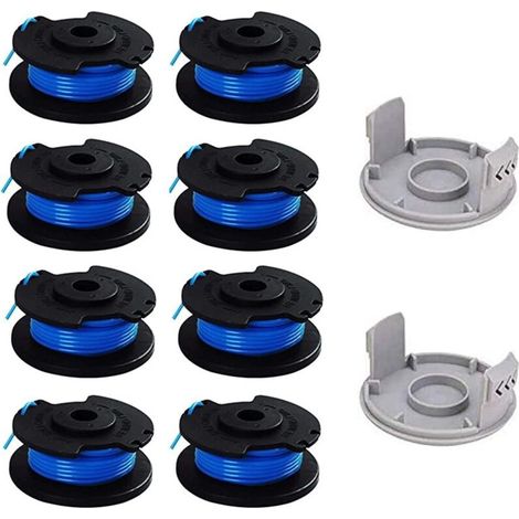 10 Paquets Bobine De Rechange Pour Coupe-bordure De Ligne 0,065 Pouce Pour Ryobi 18v 24v 40v, Compatible Avec Ryobi One + Ac14rl3a, Coupe-fil Sans Fil Line 11ft, 8 Bobines + 2 Capuchons De Coupe