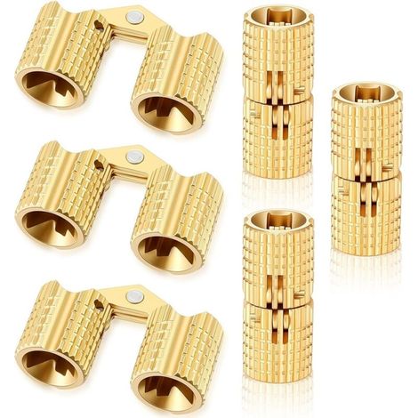 Lot De 6 Mini Charnières En Laiton De 8 Mm - Angle D'Ouverture De 180 ° - Petites Charnières Cachées En Laiton - Pour Bricolage - Boîte À Bijoux En Bois
