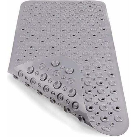 Tapis De Baignoire Antiderapant Tapis De Douche Extra Long Tapis De Bain Enfant Avec Ventouse Lavable En Machine Anti Moisissure Antifongique, Sans Phtalates De Latex (88 X 40 Cm, Gris)