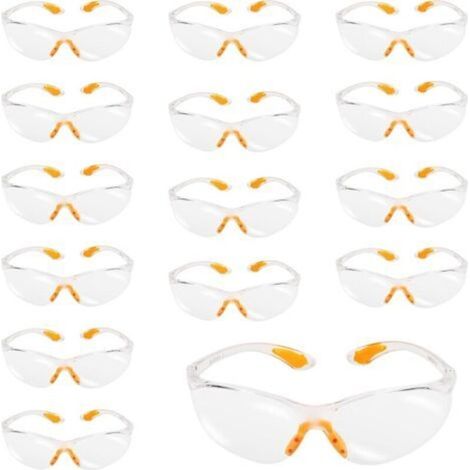 15 Pièces Lunettes De Protection De Travail De Bricolage Lunettes De Sécurité Anti-rayures Lunettes De Cyclisme En Plastique Pour Laboratoire De Peinture De Jardinage