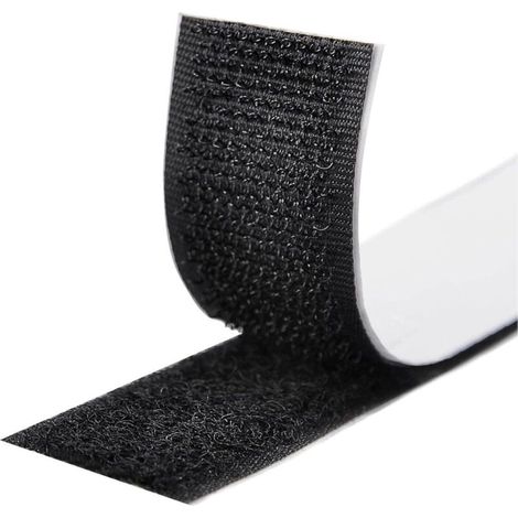 Rubans Adhésifs 5m,bande Agrippantes Adhésives,bande Adhésives Ruban Scratch Hook Loop Bande Adhésives Autoadhé Pour Tous Les Types D'Installations Cadre Photo 16mm (noir)