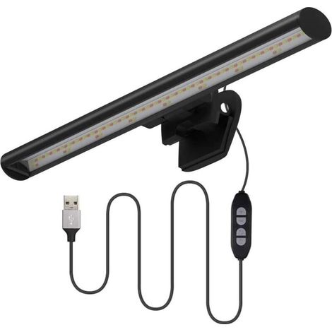 Lampe Usb D'Écran Led - 10 Luminosité, 3 Lumière Dimmable, Évite Éblouissement (lecture/travail De Bureau)