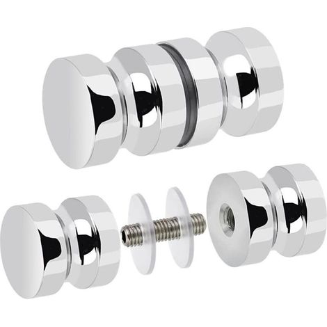 Poignée De Porte Douche En Acier Inoxydable – Diamètre 3 Cm – Hauteur 6,3 Cm – Pour Verre 4 À 12 Mm – Installation Facile