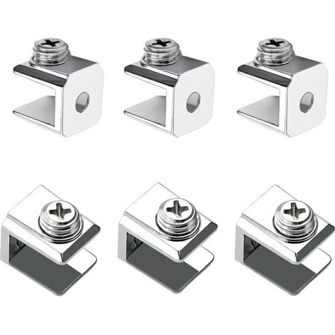 16 Pièces Pince À Verre, Support De Verre Réglable, Pince Support En Alliage De Zinc, Pince De Fixation Pour Verre De 3-8mm D'Épaisseur, Avec Vis