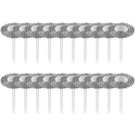 Lot De 20 Brosses Métalliques 3 Mm – Acier Inoxydable Pour Polissage – Compatible Dremel Et Outils Rotatifs – Nettoyage De Surfaces Rugueuses