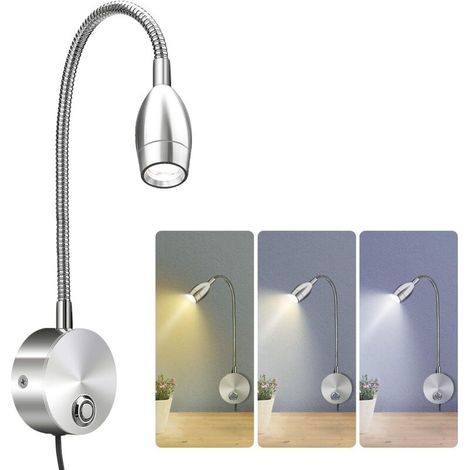 Lampe De Lecture À Led, Lampe De Chevet Dimmable Avec Cou Flexible Réglable À 360° - Pour Chambre, Bureau, Placard, Chevet