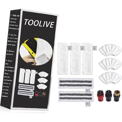 Accessoire Nettoyeur Vapeur Karcher Easyfix Sc2 Sc3 Sc4 Sc5 – Kit De 8 Pièces – Chiffons Microfibre Et Brosses Nylon Pour Nettoyage Efficace