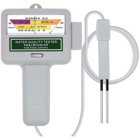 Testeur De Qualit De L'Eau, Moniteur Numrique Portable, Testeur De Qualit De L'Eau Ph Analysant Le Kit De Test De Piscine De Chlore (blanc)