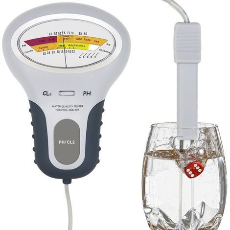 Testeur Ph Et Chlore - Analyseur Eau Piscine Et Spa - Ecran Numerique Grand Format - Plastique Robuste - Pour Usage Familial - 1 Unite
