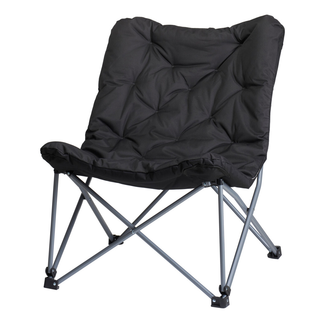 Campingstuhl Mit Kissen Adve, 83 X 74 X 91 Cm, Schwarz