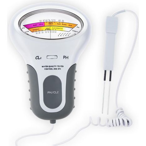 Testeur D'Eau Numérique Pour Piscine Et Spa (ph Et Chlore) Avec Sonde – Appareil Portable De Contrôle De La Qualité De L'Eau Pour L'Entretien Courant – Outil De Test Facile À Utiliser