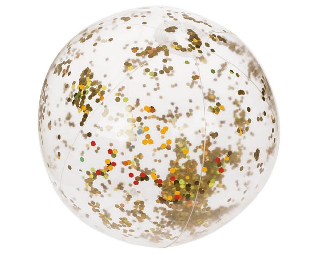 Wasserball Glitter Gold 35cm Strandball Ball Für Strand Pool Badespaß
