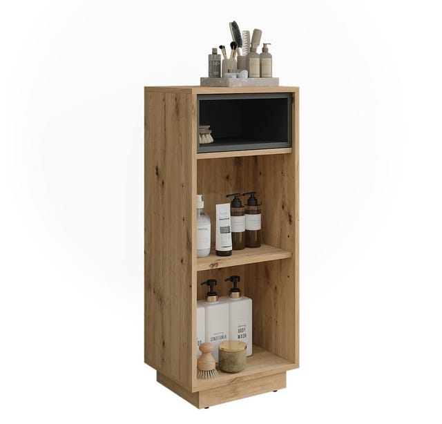 Vicco - Midischrank Beatrice, Artisan Eiche/anthrazit, 38 X 93 Cm Mit 3 Fächern