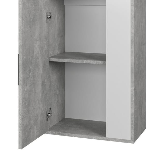 Vicco - Hängeschrank Berno, Beton/weiß, 50.1 X 78.4 Cm Mit 2 Fächern