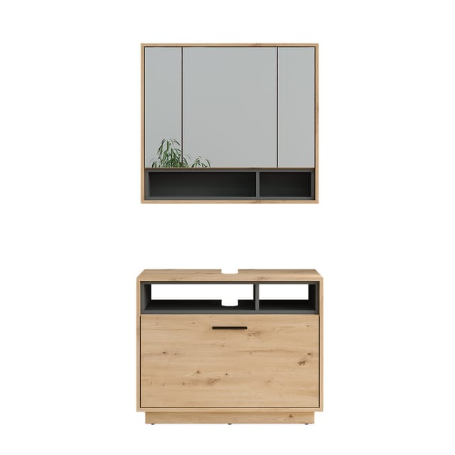 Vicco - Badmöbel-set Beatrice, Artisan Eiche/anthrazit, 2 Teile