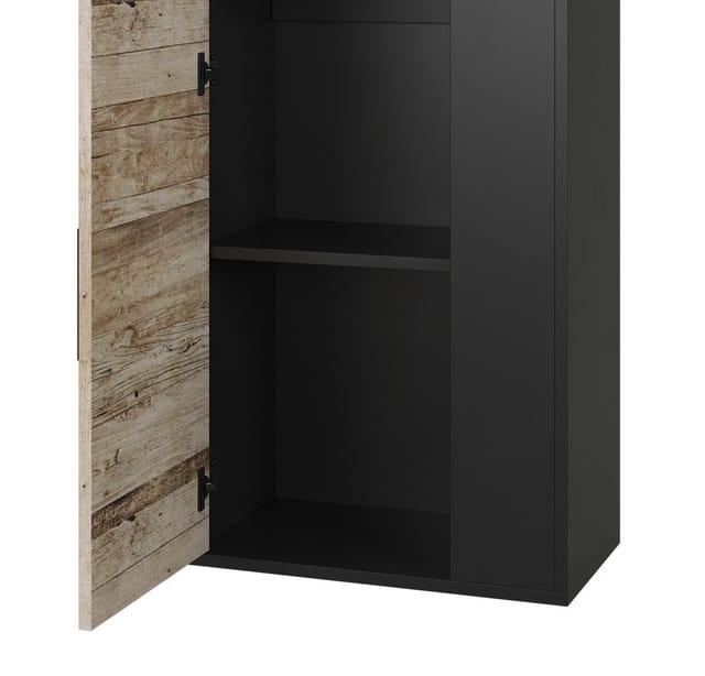 Hängeschrank Berno, Schwarz/sandeiche, 50.1 X 78.4 Cm Mit 2 Fächern, Vicco