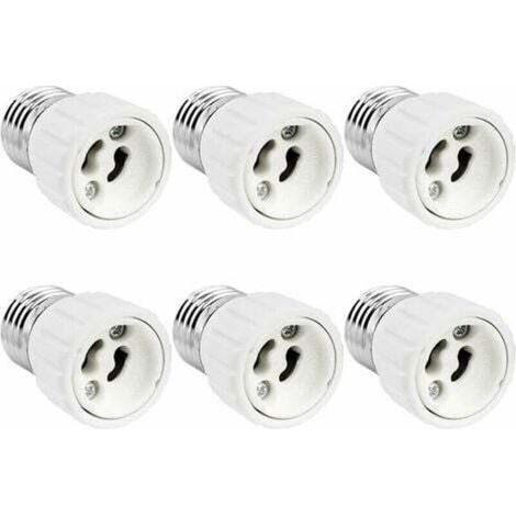 E27-auf-gu10-lampenfassung-adapter, 0–250 V, Max. 200 W, E27-schraubadapter Für Gu10-led-, Halogen- Und Energiesparlampen, Keramikadapter, 6er-pack