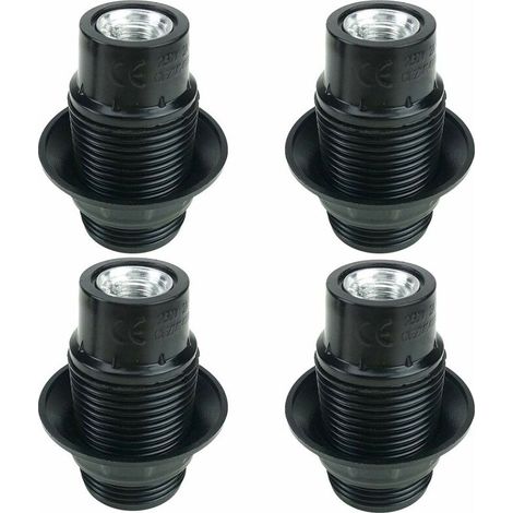 E14-lampenfassung Schwarz, 4 E14-sockel, E14-lampenfassung, Massive Lampenfassung, Schwarzer Sockeladapter