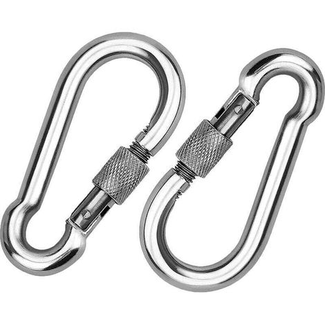Karabiner Aus Edelstahl 304, Schraubkarabiner Aus Edelstahl, Karabiner Aus Edelstahl Zur Befestigung Von Seilen, Ketten, Gurten Und Kabeln