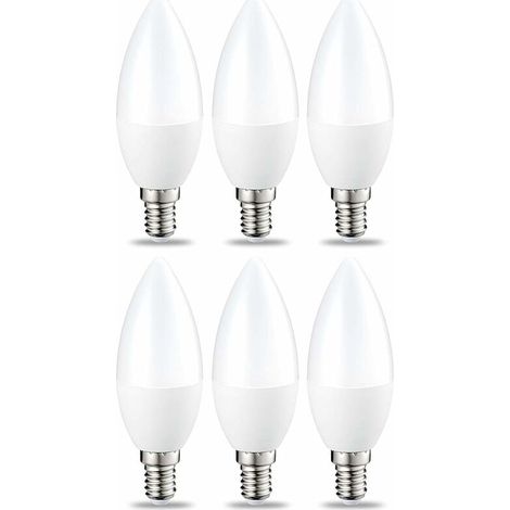 Set Mit 6 Kleinen Flammenförmigen Led-lampen, E14-schraubsockel, 5 W (entspricht 40 W), Warmweißes Licht, Nicht Dimmbar.