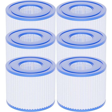 Cartouche De Filtre Type Vi - 107 X 79 Mm - Pour Spa Gonflable Et Pompe De Piscine - Lot De 6