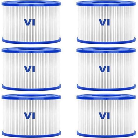 Filtre À Cartouche - Riceel - Bestway 58323 - 6 Pcs - Compatible Lay-z-spa - Filtration Efficace