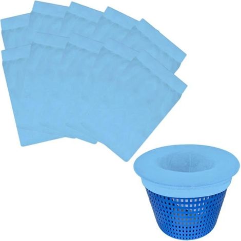 Lot De 30 Chaussettes De Skimmer Pour Paniers De Piscine (≤ 25 Cm) – En Nylon À Mailles Fines Réutilisables, Bleues