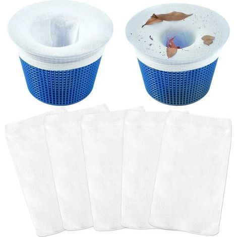 Lot De 5 Chaussettes De Piscine Pour Filtres À Mailles Fines De Piscines Et De Spas, Mailles Ultra-fines Réutilisables Pour Piscines Enterrées Et Hors Sol