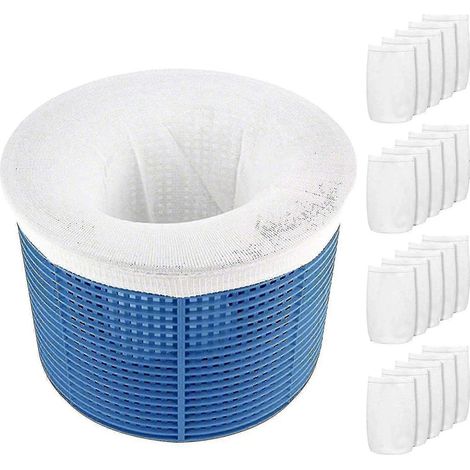 Lot De 20 Spatules Pour Panier De Filtre De Piscine, Chaussettes En Maille Ultra-fine Réutilisables Pour Récupérer Les Débris De Piscine