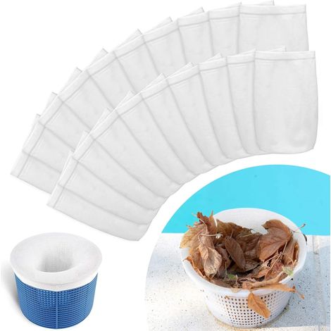 Récupérateur De Débris Efficace Pour Écumoire De Piscine, Chaussettes En Nylon Résistant Pour Piscines Enterrées Et Hors-sol, 20 Chaussettes Filtrantes Réutilisables, Simple