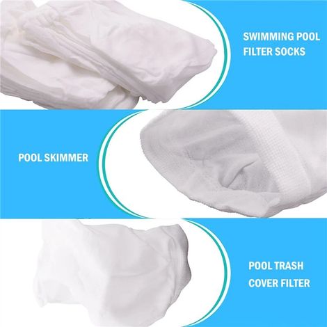 Chaussettes Filtrantes Pour Écumoire De Piscine, Lot De 20, Chaussettes De Protection Pour Panier De Filtre De Piscine, Chaussettes Filtrantes Ultra-fines Réutilisables Pour Récupérer Les Débris De Pi