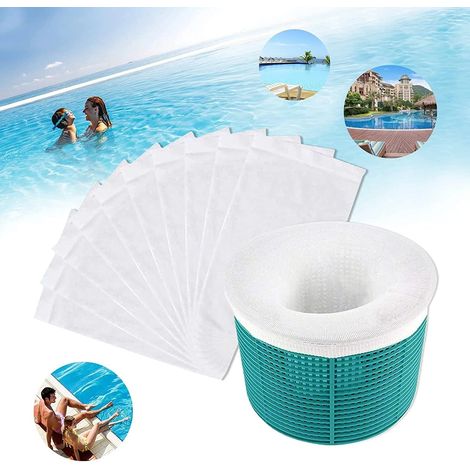 10 Chaussettes De Skimmer De Piscine, Maille Ultra-fine, Filtre À Pollen, Feuilles Et Cheveux