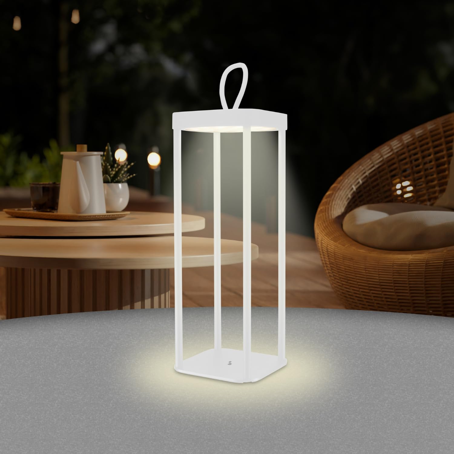 Beper P207ili101 Kabellose Led-tischleuchte, Warmweißes Led-licht, Einstellbare Helligkeit, Wiederaufladbare Lampe Für Den Innen- Und Außenbereich, Schutzart Ip44, Usb-c-anschluss, 12 Stunden Akkulauf