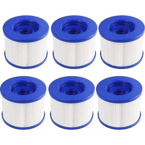 Swimming Pool Filter 6 Pack Replacement，cartouche Filtre À Vis Gonflabl De Vis 104mm，pour Clever Spa + Aquaparx + Aqua Spa + Costway + All Seasons + Goplus + Wido And Others…