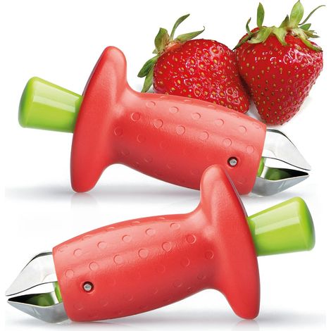 2x Extracteur De Tiges De Fraises, Extracteur De Tiges,retrait Facile Des Tiges,acier Inoxydable+plastique
