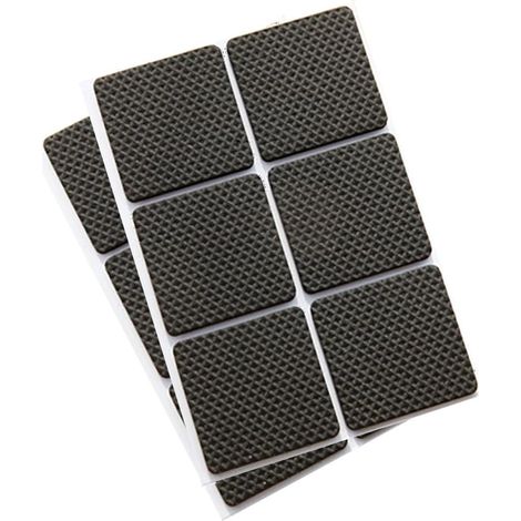 Lot De 12 Patins Antidérapants Pour Meubles, Carrés Épais, Adhésifs Pour Plancher, Carrelage, Moquette – 4.6 Cm