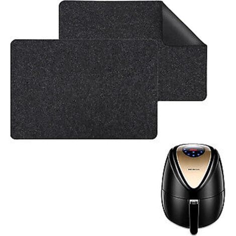 Tapis Anti-dérapant Résistant Chaleur Air Fryer 44x30cm(2pcs)，résistant À La Chaleur Et Antidérapant, Feutre Et Silicone, Friteuse Huile, Appareils De Cuisine