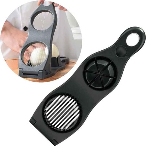 Coupe-œufs 2 En 1 En 1 Pour Cuisine En Acier Inoxydable Noir