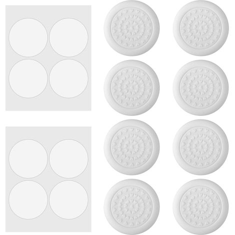 8 Pièces Housse De Pied De Chaise Table En Silicone Et Coussin De Pied De Chaise Bâton Table Coussin De Jambe Muet Résistant À L'Usure Coussin De Protection Antidérapant (rond Et Blanc 4cm）