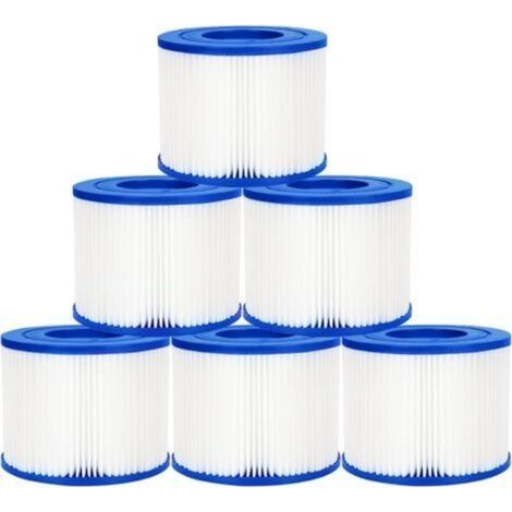 Lot De 6 Filtres De Type Vi Pour Spa, Filtre Vi Cartouche Pour Lay-z-spa, Filtre Piscine Filtre De Spa Et De Bain À Remous Type Vi Pour Miami, Monaco, Vegas, 58323, Palm Springs, Pari