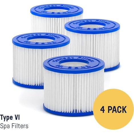 Cartouches De Rechange Pour Filtres De Spas Et Jacuzzis - Compatibles Avec Les Filtres Coleman Saluspa, Bestway, Lay-z Spa, Intex, S1 (paquet De 4)