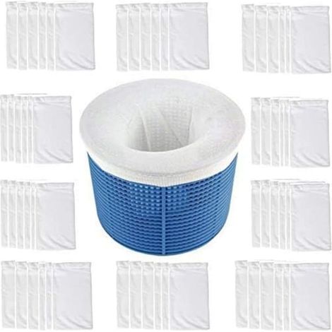 Ecleanfy - Lot De 50 Chaussettes Pour Skimmer De Piscine - Accessoires Pour Filtres, Paniers Et Skimmers De Piscine - Le Filet/la Protection Idéale Pour Votre Piscine