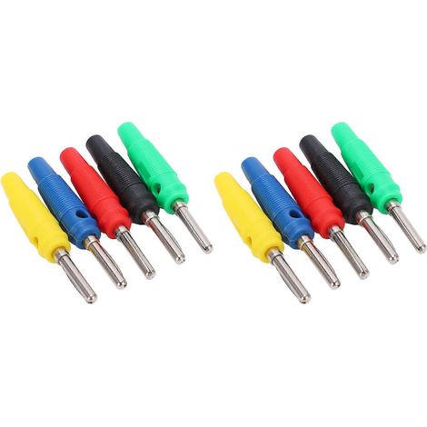 Zwei Sätze U23-bananenstecker Mit Einem Einzelnen 4 Mm Stift, Erhältlich In Rot, Gelb, Blau, Grün Und Schwarz, Zur Verwendung In Elektrischen Testkomponenten.