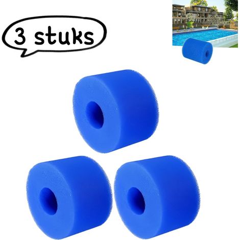 Éponge Filtrante De Piscine En 3 Parties - Éponge Filtrante Réutilisable Et Lavable - Éponge De Nettoyage Bleue - 108 X 40 X 73 Mm - Bleue
