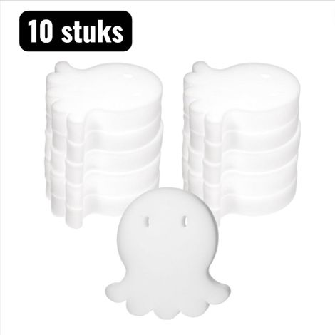 Lot De 10 Éponges Filtrantes - Filtres - Éponge Pour Filtre De Piscine - Éponge Pieuvre Mignonne - Éponge Douce - Convient Comme Éponge De Cuisine Et Ouate De Filtration Pour Piscine - Blanche